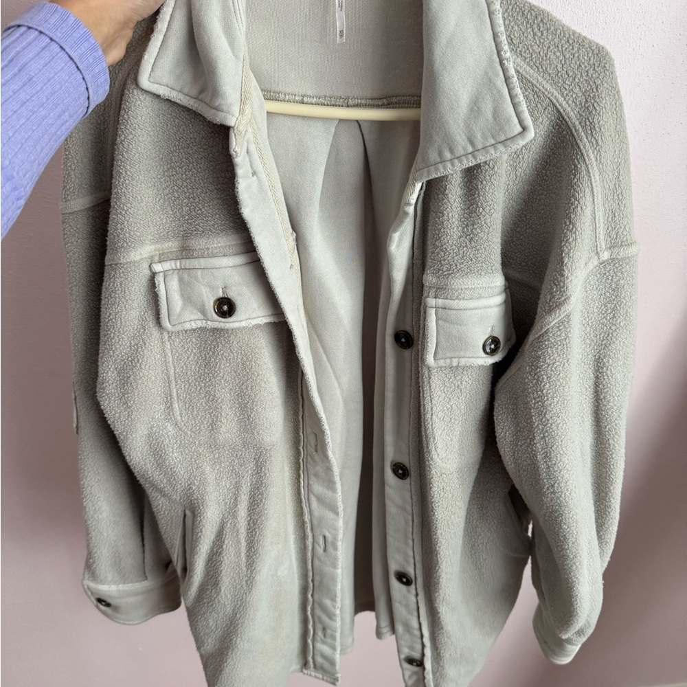 Free People Cream Teddy Jacket